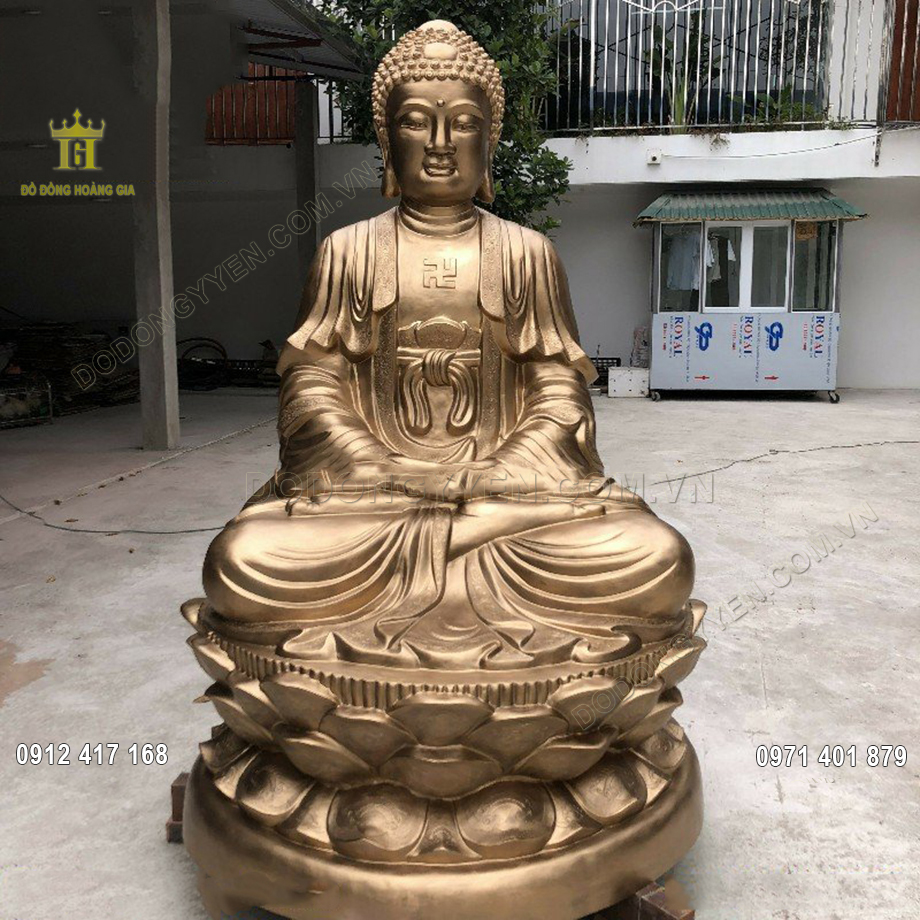 Tượng Phật ADIDA đồng đỏ cao 2M